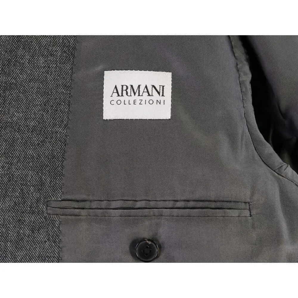Armani Collezioni Mens Modern Fit Gray Velvet 2-Btn Blazer Jacket 40R